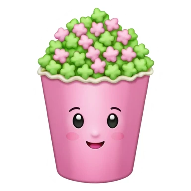 pink and green popcorn sticker