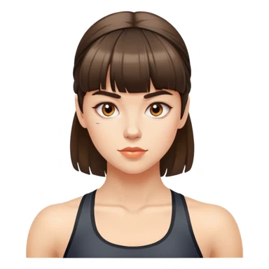 Fitness girl with bangs sticker