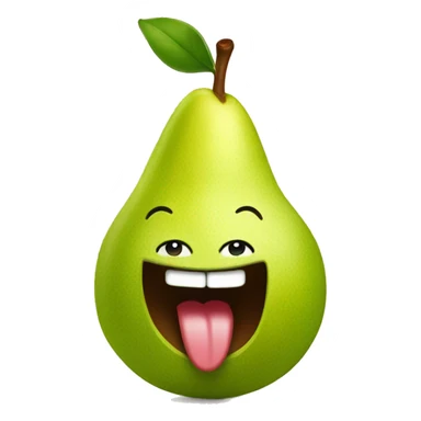 pear with tongue out sticker