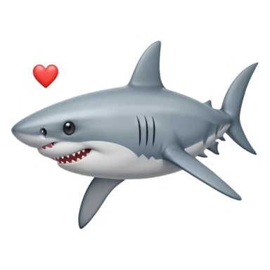 A shark with love heart eyes  sticker