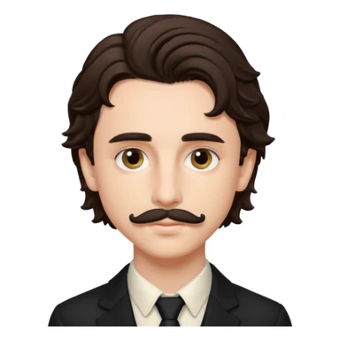 timothee with stache sticker