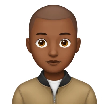 brown person with a buzzcut sticker