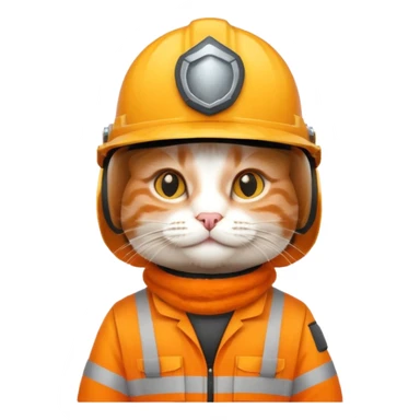 Gato naranja con casco de ingeniero sticker