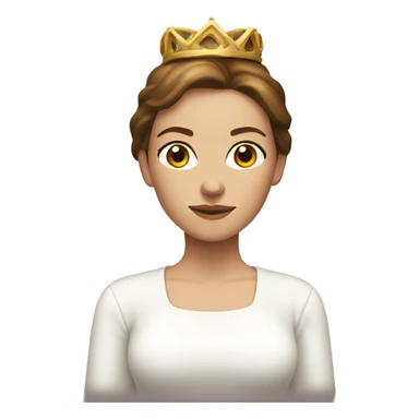 brown haired white women with white shirt with sleeves and spuce crown with white candles sticker