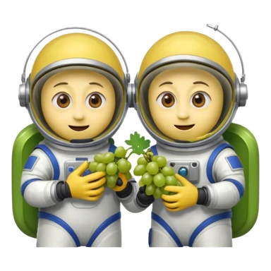two minions with space suits eating grapes sticker