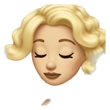 blonde woman sleeping hair curled long eyelashes sticker