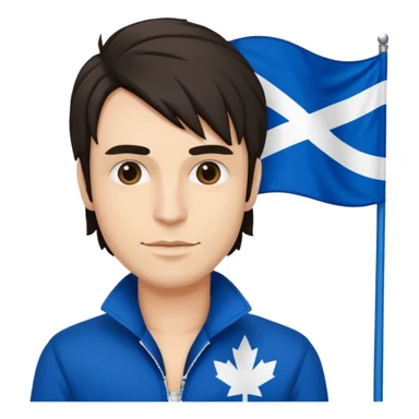Québécois rockstar man w Quebec flag sticker