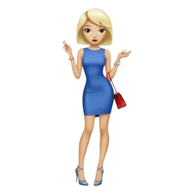 Una chica con el pelo súper largo pero a la vez corto con mechas rubias uñas largas unos tacones súper altos vestido corto a la vez largo y que se parezca a bad gyal  sticker