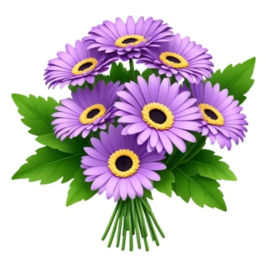 bouquet Lavender Gerbera Daisy, luxuriant, leaf, bud sticker