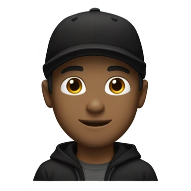 White male wearing black hoodie black baseball cap and black bandana sticker