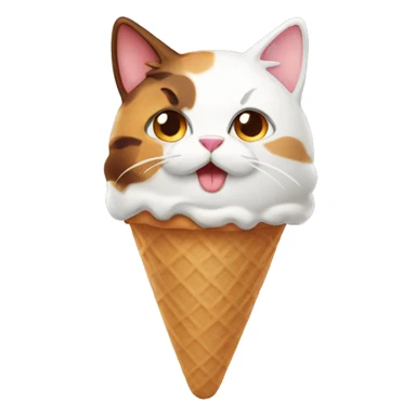 Icecream with calico cat sticker