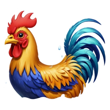 rooster bath sticker