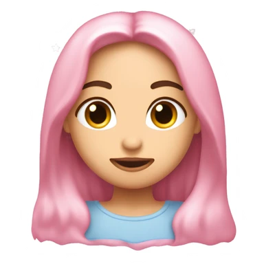 Cara enamorado con los ojos de corazón rosa y nubes y estrellas y destellos alrededor de la cara  sticker