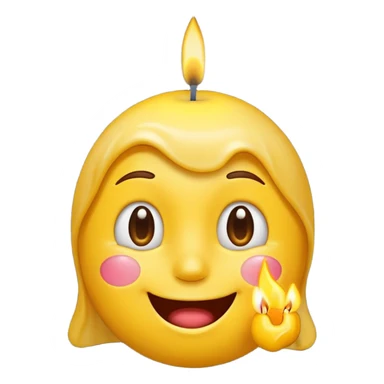 Emoji souriant Avec goutte de sueur qui souffle une bougie sticker