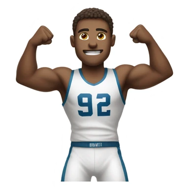 sports guy putting up his fist sticker