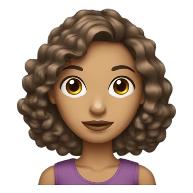 Uma mulher banca, Cercada de perfumes, de óculos, com cabelo liso castanho comprido.  sticker