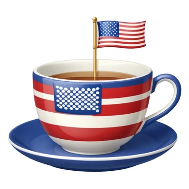 Us flag teacup sticker