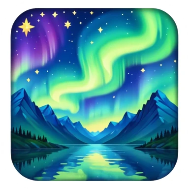 northern lights and stars sticker