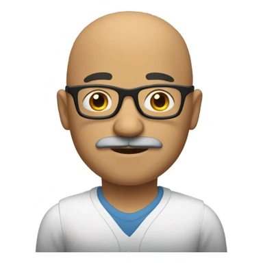 bald latin man with glasses and mustache gra sticker