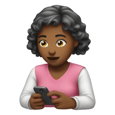 girl watching phone sticker