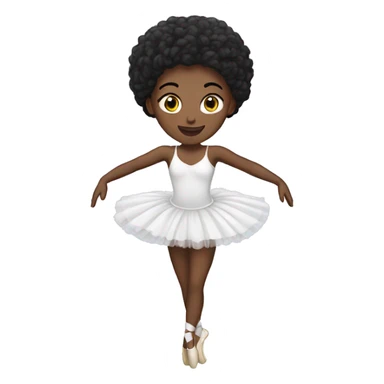 black ballerina wearing a white tutu sticker