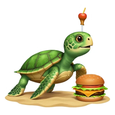 SeaTurtle eat burger sticker