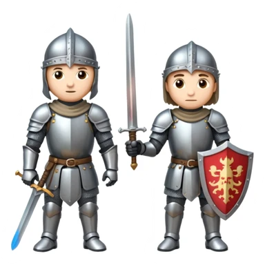 medieaval knight 2 people with swords sticker