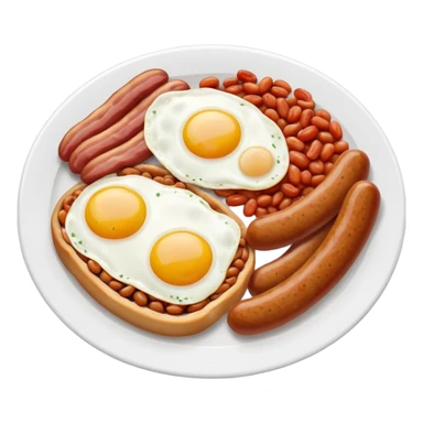 full English breakfast, minimal details, bold outline, fits a GTA inventory slot sticker