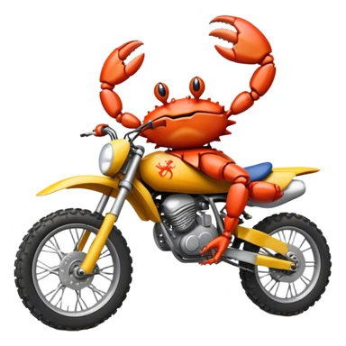 Crab riding dirt bike sticker