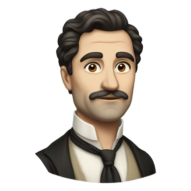 European 40 years old writer of the early 20th century, with dark hair, without mustache, without glasses sticker