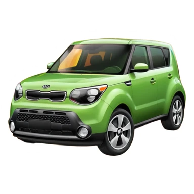 Green Kia soul on fire sticker