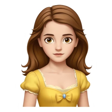 emma watson long hair as belle Cinematic Realistic sticker