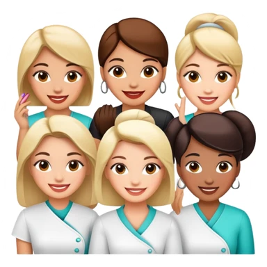 beauty salon team members standing together sticker