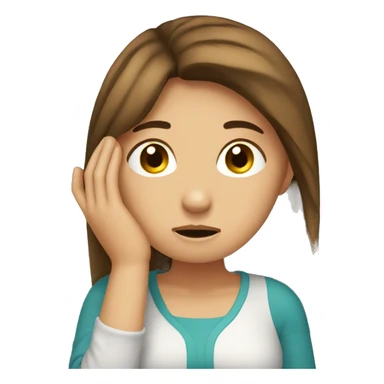Brown hair girl with facepalm sticker