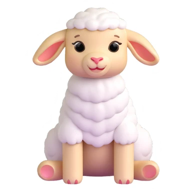 cute lamb sitting sticker