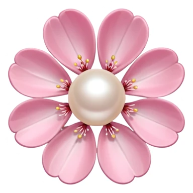 pastel pink sakura blossom with a round pearl border sticker