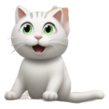 A cat moves bricks at a construction site sticker