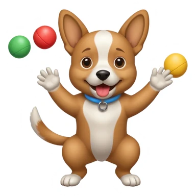 Dog juggling sticker