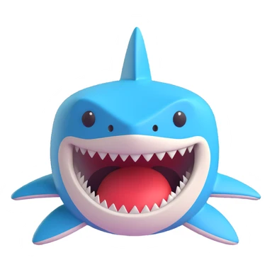 3D emoji style shark sticker