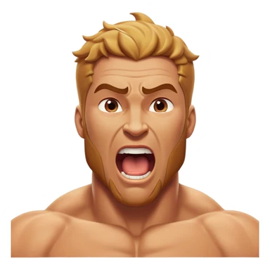 Cinematic Realistic Hercules Portrait, head tilted slightly with a dramatic, wide-open yawn, revealing a moment of relaxed strength. The lifelike textures of his powerful form and subtle, sunlit highlights emphasize his heroic presence even in a state of casual repose. sticker