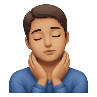 somone with there hands around neck eyes closed sticker