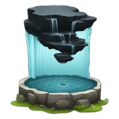 water spring with black stone 2.5D sticker