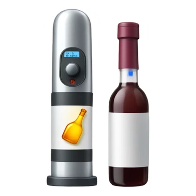 A bottle of wine taking the alcohol test sticker