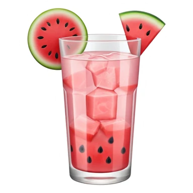 very light pink lemonade in glass with slice of watermelon on rim no straw sticker
