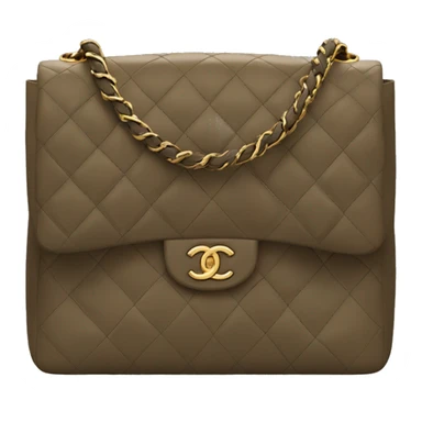 Chanel Flap Bag Color dark khaki brown  sticker