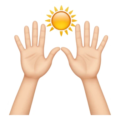 Innocent emoji hands up sticker