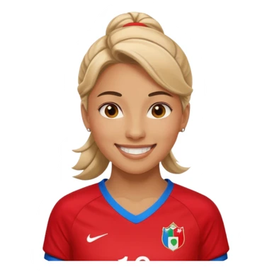 woman soccer player with red jersey sticker