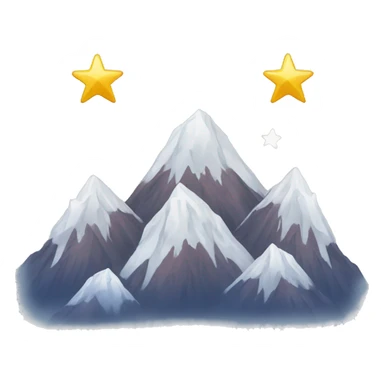 3 Snowy mountain tops with the one in the middle taller than the others, with 3 stars above them one star high than the other two sticker