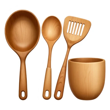 wooden kitchen utensils and items sticker