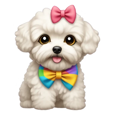 Maltipoo with a bow  sticker